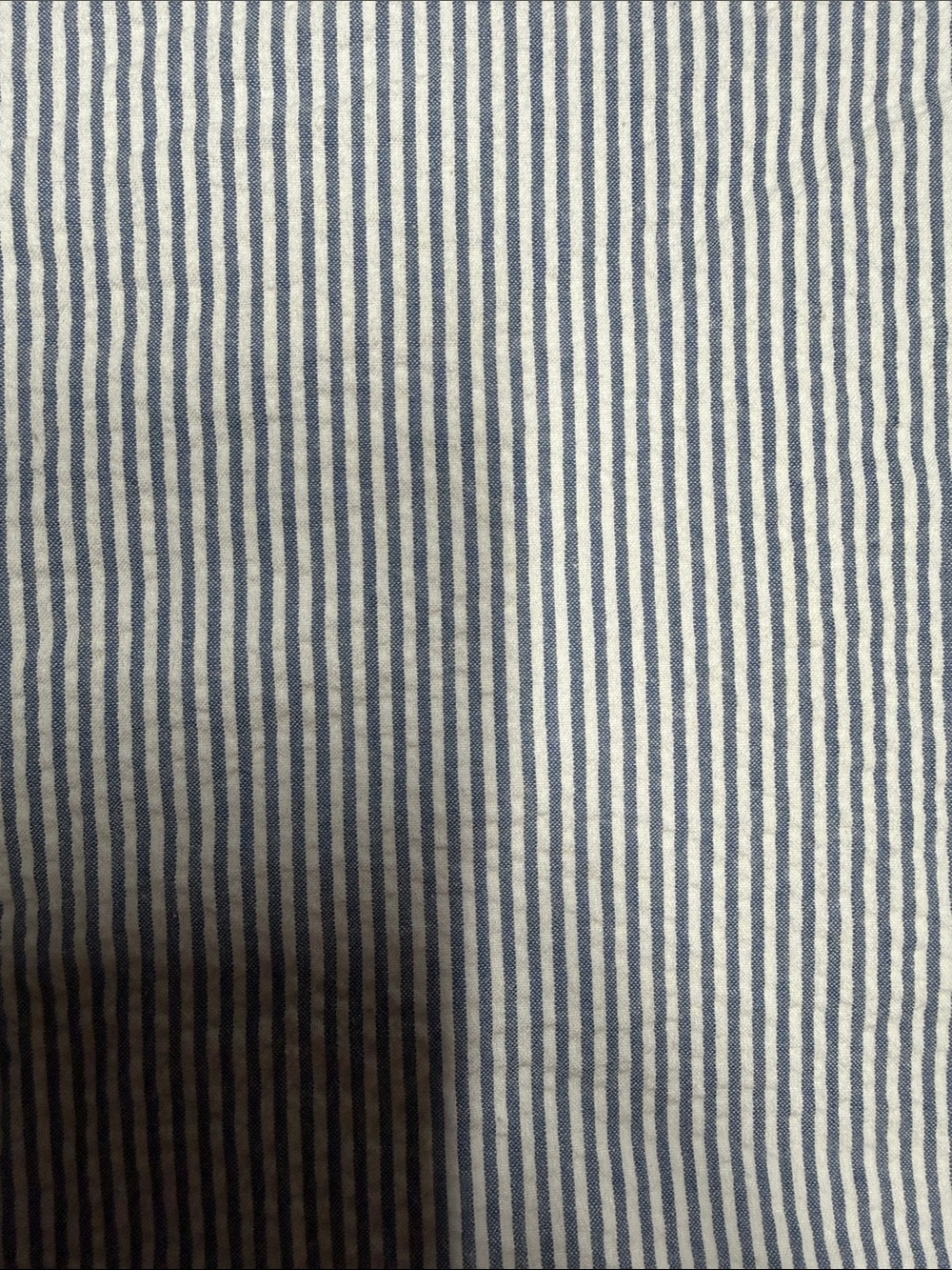 ba&sh Blue & White Striped Ruffle-Neck Button-Down Shirt. 0120 - Picture 10 of 10